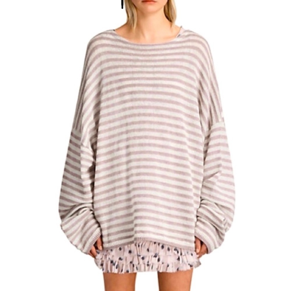 All Saints Striped Oversized Cozy Casso Jumper Sweater Size XS/Small